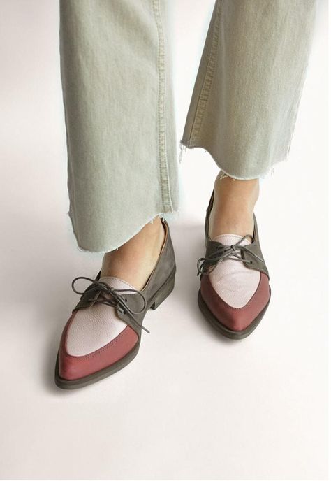 Zapato Mujer De Cuero Indira C2 Burdeo Rosa-7