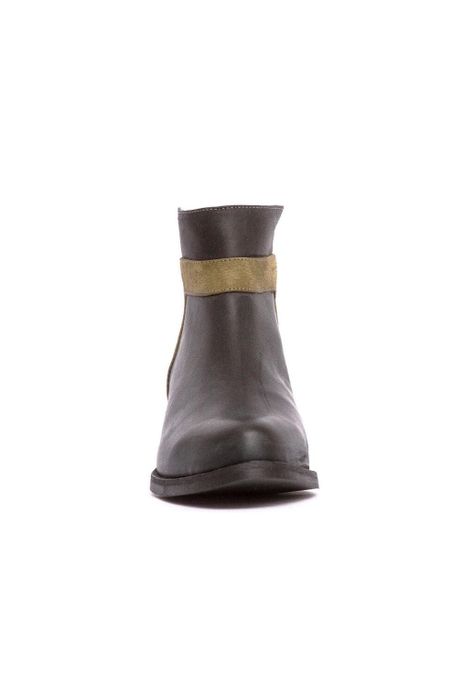 Botin Mujer De Cuero Antonieta Negro Verde C1-1