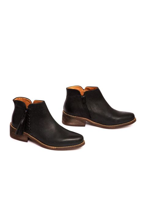 Botin Mujer De Cuero Virginia C1 Negro-4