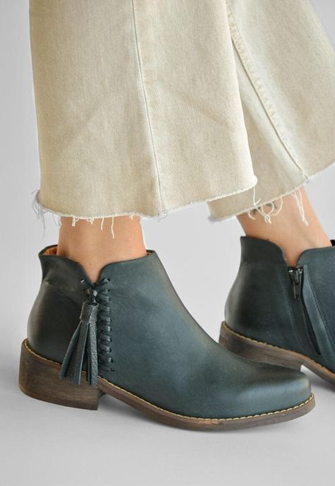 Botin Mujer De Cuero Virginia C1 Negro-5