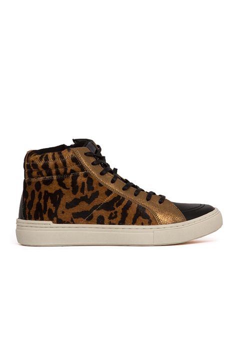 Zapatilla Mujer De Cuero Miriam Print C1-0