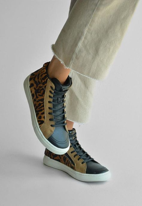 Zapatilla Mujer De Cuero Miriam Print C1-1