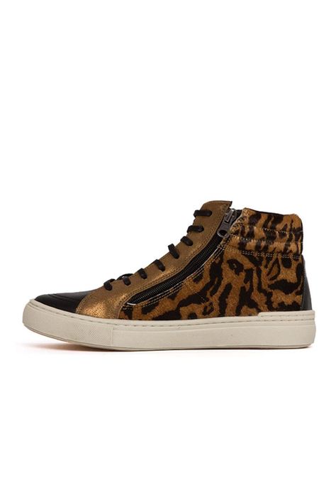 Zapatilla Mujer De Cuero Miriam Print C1-3