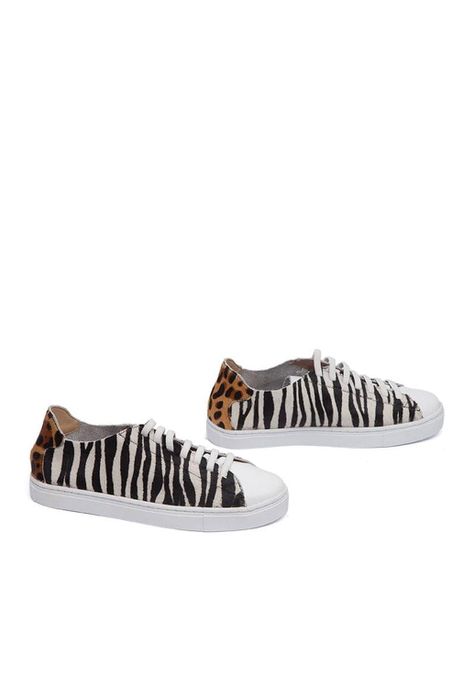 Zapatilla Mujer De Cuero Roques Zebra C3-4