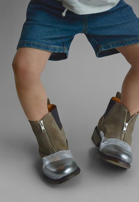 Botin Mujer De Cuero Diana Metálico C4-1