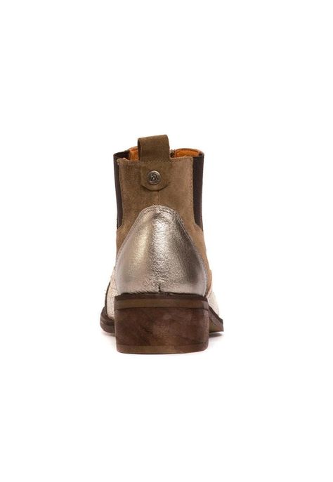 Botin Mujer De Cuero Diana Metálico C4-4