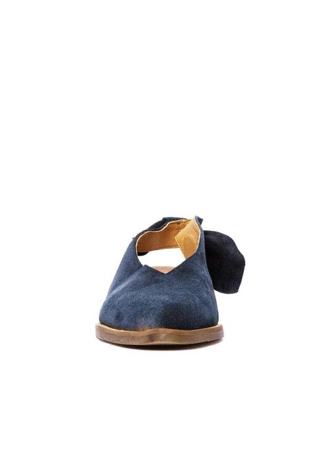 Zapato Mujer De Cuero Guindo Azul C13-2