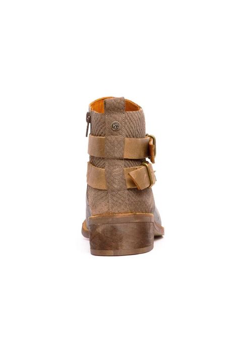 Botin Mujer De Cuero Laura C6 Gris Taupe-4
