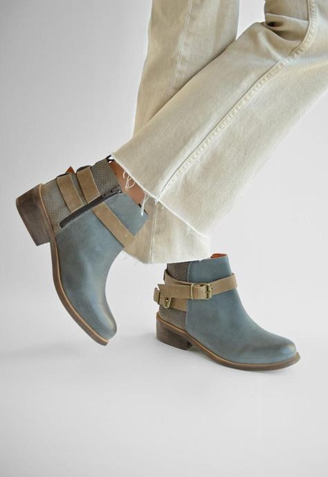 Botin Mujer De Cuero Laura C6 Gris Taupe-6