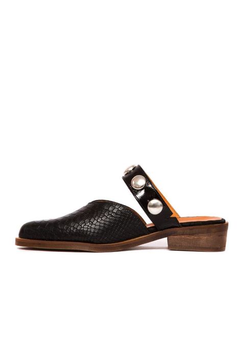 Babucha Mujer De Cuero Pibi C45 Negro-2
