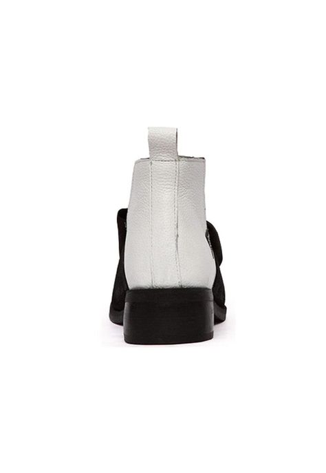 Botin Barbie De Cuero Mollie Negro Blanco C1-4