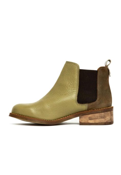 Botin Mujer De Cuero Tina C3 Verde-2