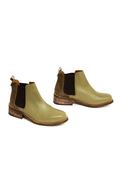 Botin Mujer De Cuero Tina C3 Verde-4