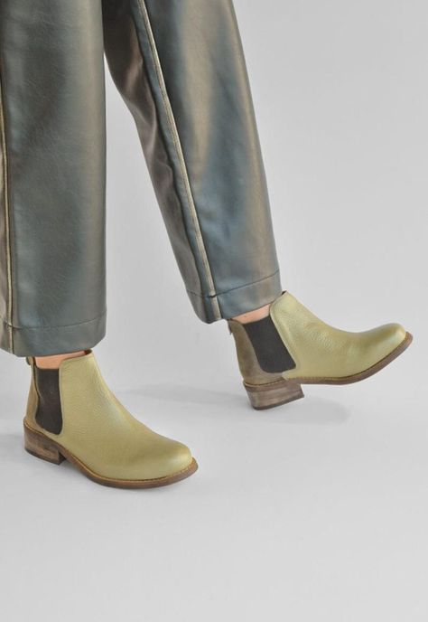 Botin Mujer De Cuero Tina C3 Verde-5