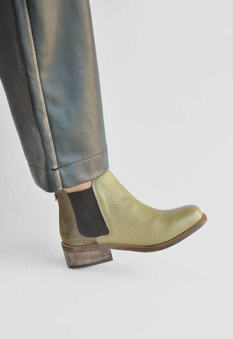 Botin Mujer De Cuero Tina C3 Verde-6
