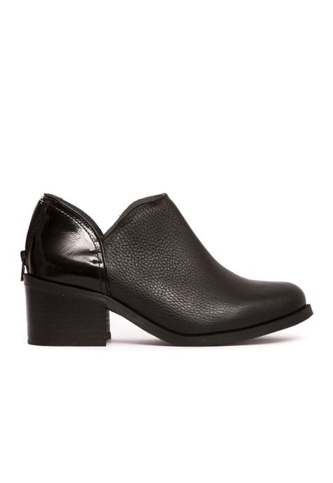 Botin Mujer De Cuero Vinago Negro C31-0