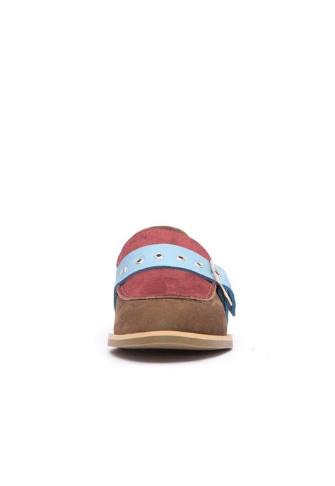 Mocasin Mujer De Cuero Amelia C3 Burdeo Celeste-2