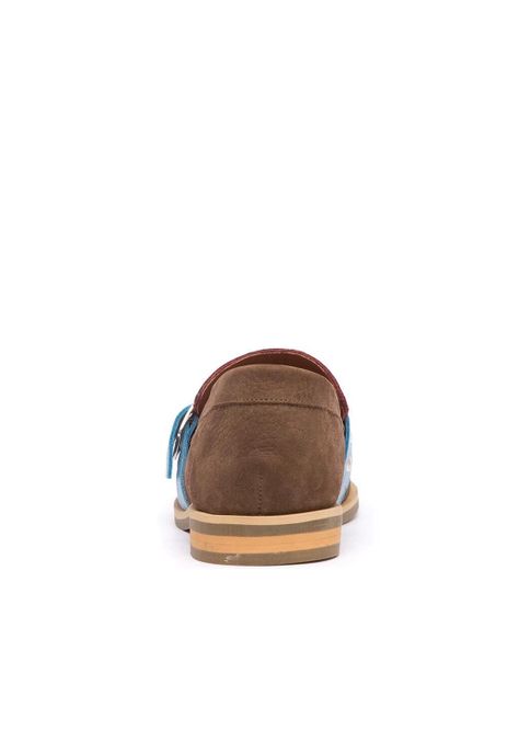 Mocasin Mujer De Cuero Amelia C3 Burdeo Celeste-4