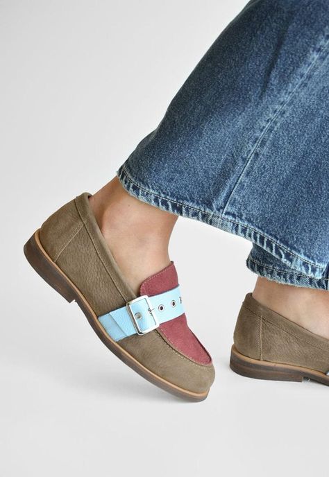 Mocasin Mujer De Cuero Amelia C3 Burdeo Celeste-5