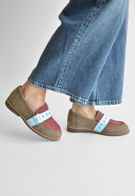 Mocasin Mujer De Cuero Amelia C3 Burdeo Celeste-6