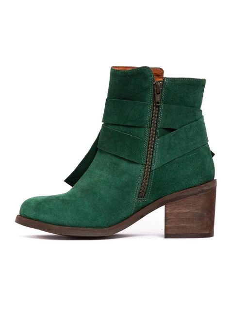 Botin Mujer De Cuero Makira Verde C12-3