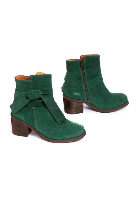 Botin Mujer De Cuero Makira Verde C12-5