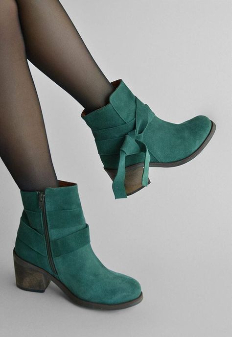 Botin Mujer De Cuero Makira Verde C12-6