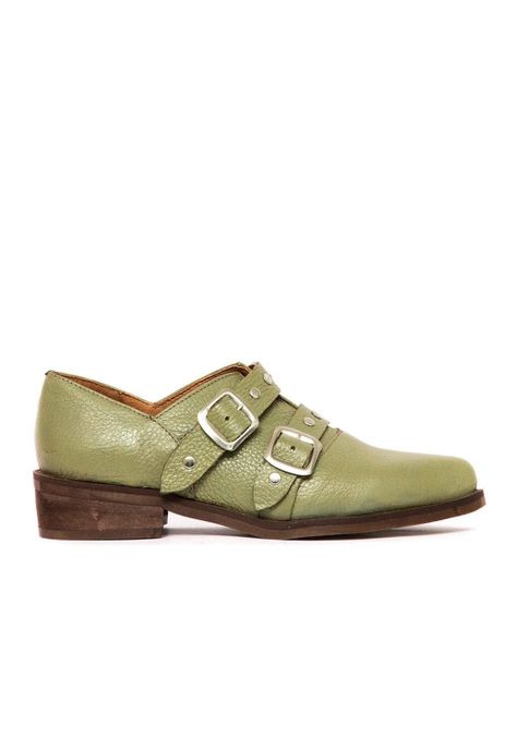 Zapato Mujer De Cuero Juana C3 Verde-0