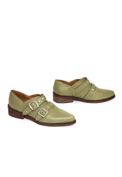 Zapato Mujer De Cuero Juana C3 Verde-5