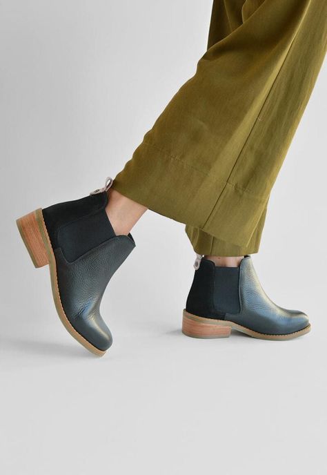Botin Mujer De Cuero Tina C1 Negro-5