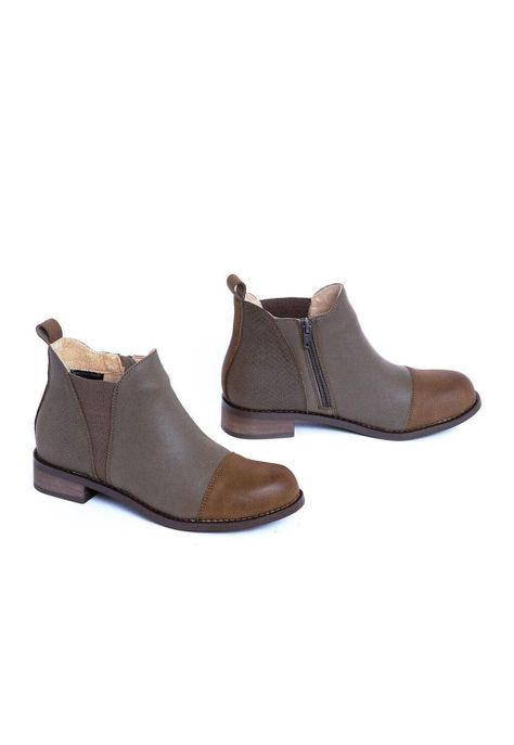 Botines Mujer De Cuero Verdecillo C19 Taupe -5