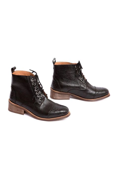 Botin Mujer De Cuero Aretha C1 Negro-5