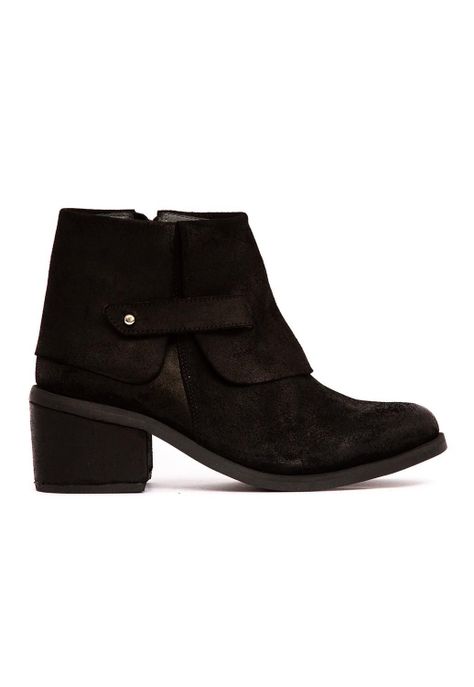 Botin Mujer De Cuero Nadia Negro C1-0