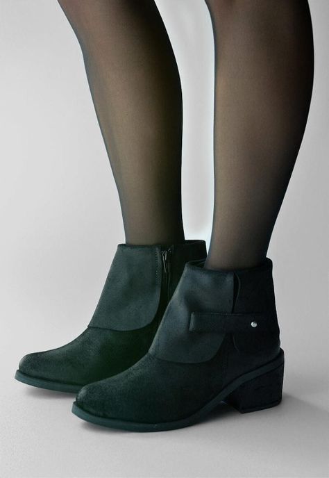 Botin Mujer De Cuero Nadia Negro C1-6