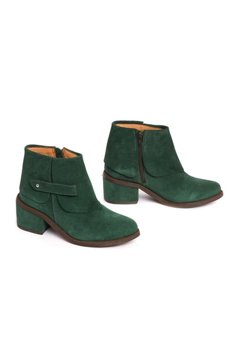 Botin Mujer De Cuero Nadia Verde C3-5