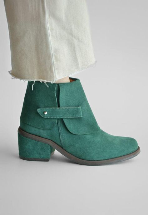 Botin Mujer De Cuero Nadia Verde C3-6