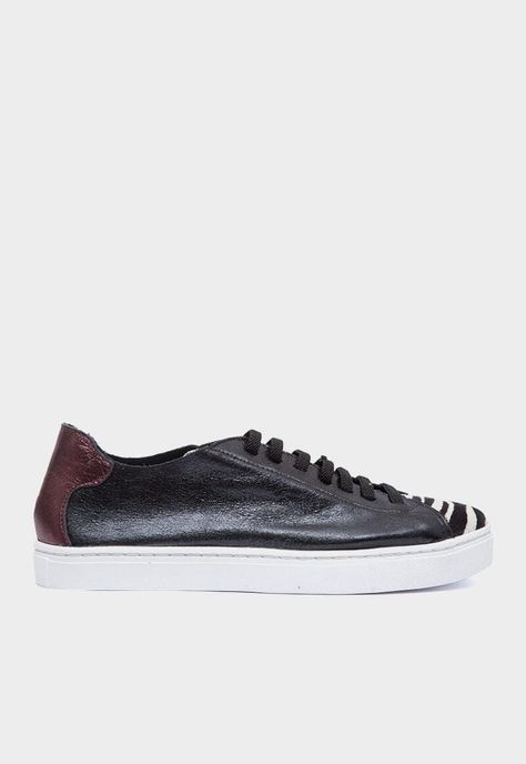 Zapatilla Mujer De Cuero Roques C1 Negro-0