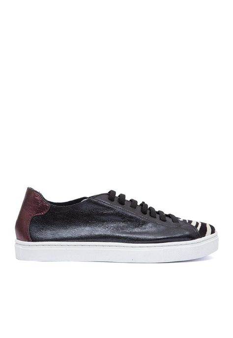Zapatilla Mujer De Cuero Roques C1 Negro-1