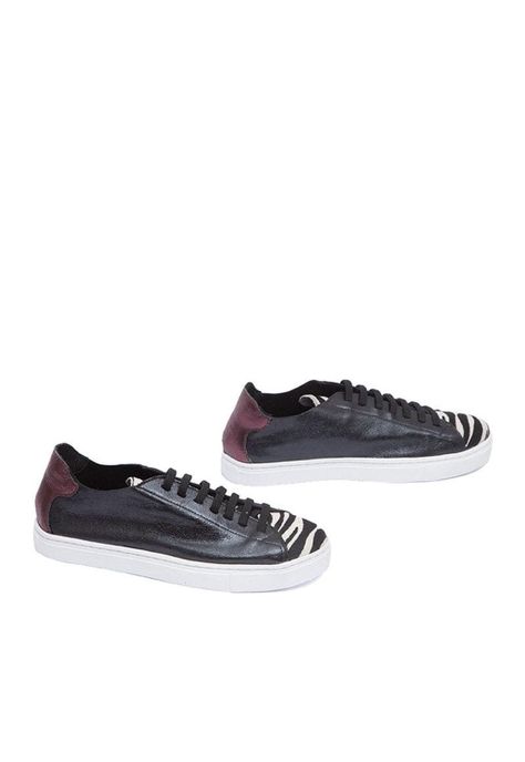 Zapatilla Mujer De Cuero Roques C1 Negro-5