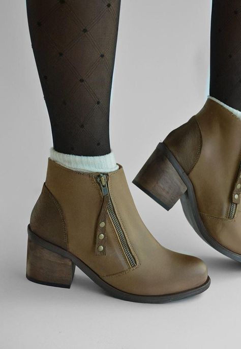 Botin Mujer De Cuero Sai Café C14-1