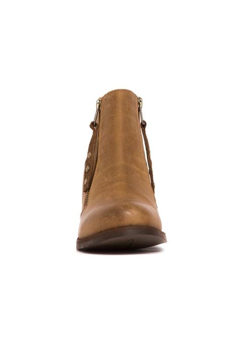 Botin Mujer De Cuero Sai Café C14-2