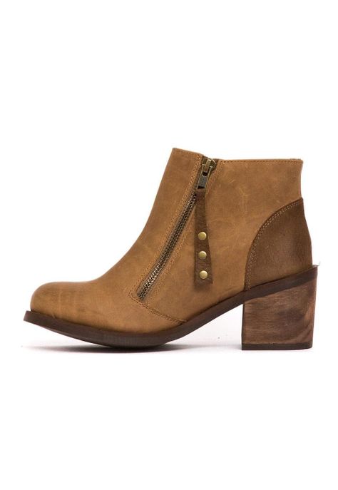 Botin Mujer De Cuero Sai Café C14-3