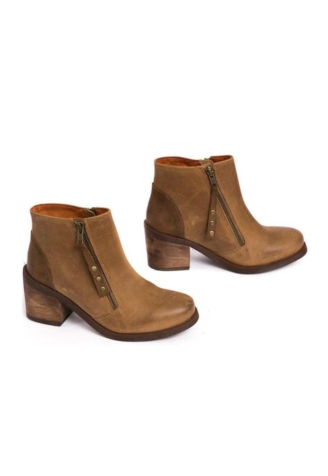 Botin Mujer De Cuero Sai Café C14-5