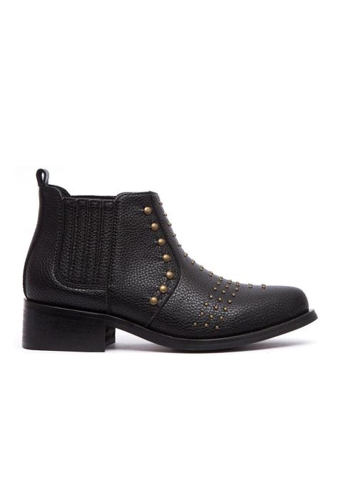 Botines Mujer De Cuero Yal C16 Negro -0