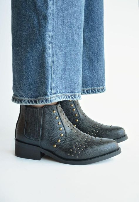 Botines Mujer De Cuero Yal C16 Negro -5