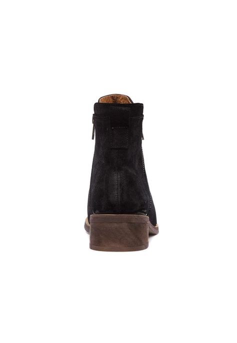 Botin Mujer De Cuero Lena Negro C1-3