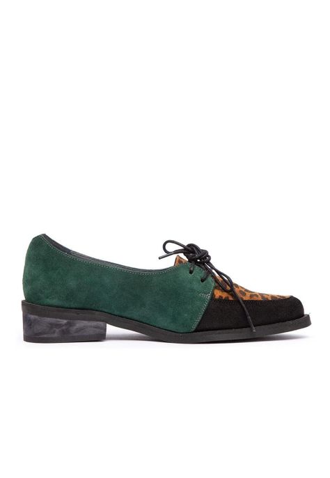 Zapato Mujer De Cuero Indira C1 Verde Print-0