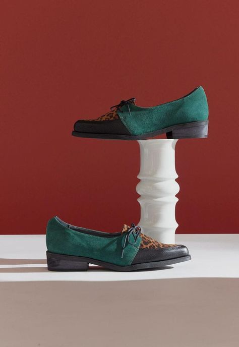 Zapato Mujer De Cuero Indira C1 Verde Print-1