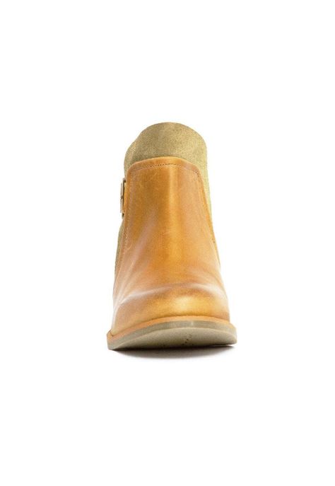 Botin Mujer De Cuero Angu C11 Camel Verde-2