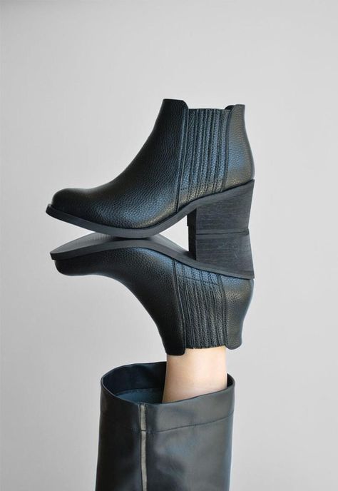 Botines Mujer De Cuero Pinda C11 Negro -1